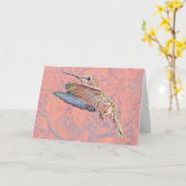 Hummingbird  Style Art Note Kaart (Gele Bloem)