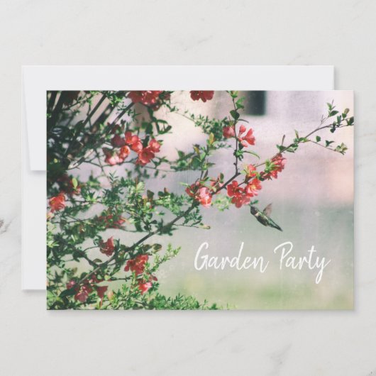 Hummingbird Summer Floral Garden Party Kaart (Voorkant)