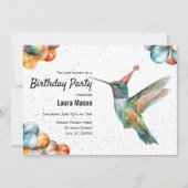 Hummingbird Summer Natuur Garden Verjaardagsfeest Kaart (Voorkant)