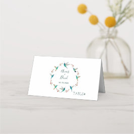 Hummingbird Summer Weddenschap Place Card Plaatskaartje