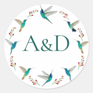 Hummingbird Summer Wedding Ronde Sticker