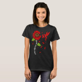 Hummingbird & Sunflower Multiple Myeloma Awareness T-shirt (Voorkant volledig)