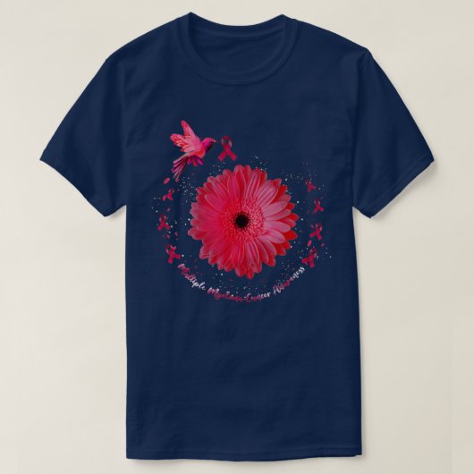 Hummingbird Sunflower Multiple Myeloma Cancer Awar T-shirt (Design voorkant)