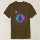 Hummingbird Sunflower Ribbon Suicide Prevention T-shirt (Design voorkant)