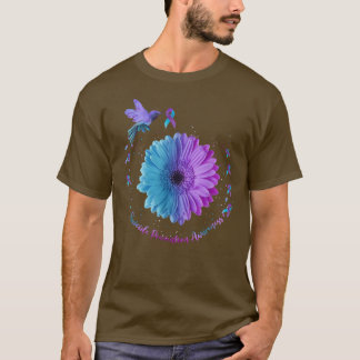 Hummingbird Sunflower Ribbon Suicide Prevention T-shirt