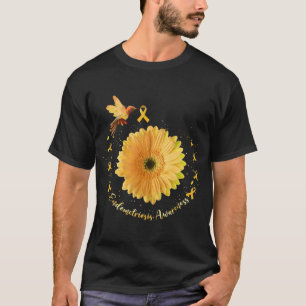 Hummingbird Sunflower Yellow Ribbon Endometriosis T-shirt