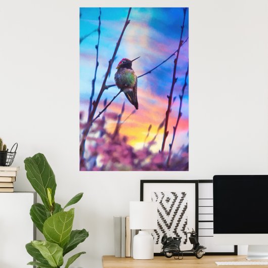 HUMMINGBIRD SUNRISE GLORY POSTER (Thuiskantoor)