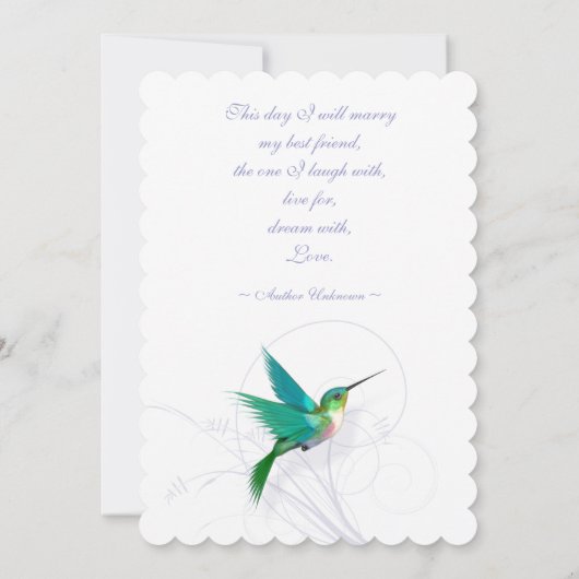 Hummingbird Swirl 5x7 Weddenschap Kaart (Achterkant)