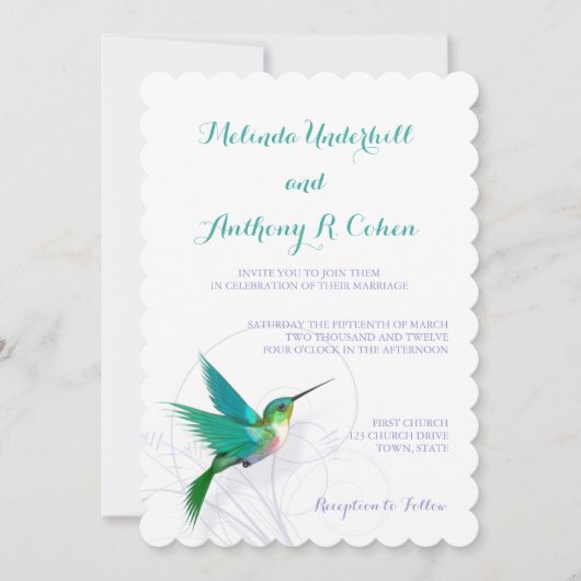 Hummingbird Swirl 5x7 Weddenschap Kaart (Voorkant)