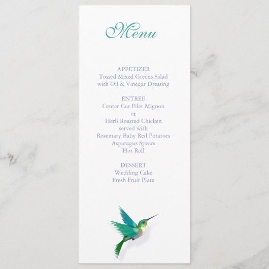 Hummingbird Swirl Menu (Voorkant)