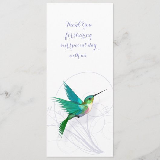 Hummingbird Swirl Menu (Achterkant)