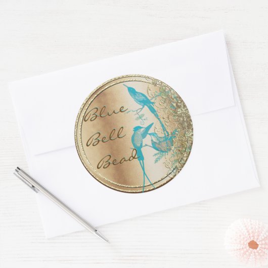 Hummingbird Swirl Ronde Sticker (Envelop)