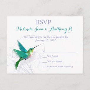 Hummingbird Swirl RSVP-Briefkaart Uitnodiging Briefkaart