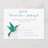 Hummingbird Swirl RSVP-Briefkaart Uitnodiging Briefkaart (Voorkant)