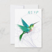 Hummingbird Swirl RSVP-kaart RSVP Kaartje (Voorkant)