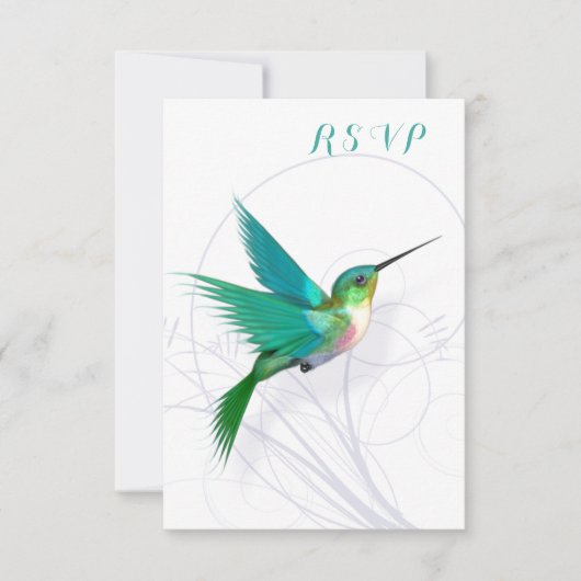 Hummingbird Swirl RSVP-kaart RSVP Kaartje (Voorkant)
