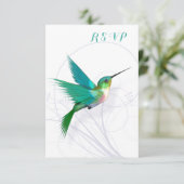Hummingbird Swirl RSVP-kaart RSVP Kaartje (Staand voorkant)