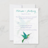 Hummingbird Swirl RSVP-kaart RSVP Kaartje (Achterkant)