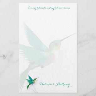 Hummingbird Swirl Stationery Briefpapier