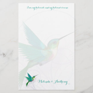 Hummingbird Swirl Stationery Briefpapier