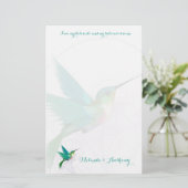 Hummingbird Swirl Stationery Briefpapier (Staand voorkant)