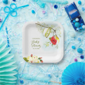 Hummingbird Teacup Floral Papieren Bordje (Feest)