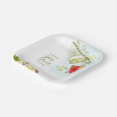 Hummingbird Teacup Floral Papieren Bordje (Gebogen)