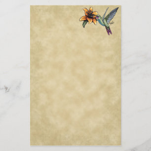 Hummingbird Tiger Lillie Fairy Art Stationery Briefpapier