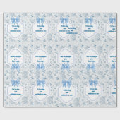 Hummingbird Toile Blue Celebration Cadeaupapier (Vlak)