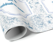 Hummingbird Toile Blue Celebration Cadeaupapier (Rol Hoek)