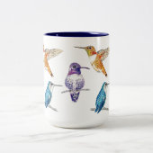 Hummingbird Trio Illustratie Tweekleurige Koffiemok (Center)