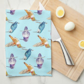 Hummingbird Trio met Aqua Background Theedoek (Quarter Fold)