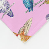 Hummingbird Trio roze achtergrond Fleece Deken (Hoek)