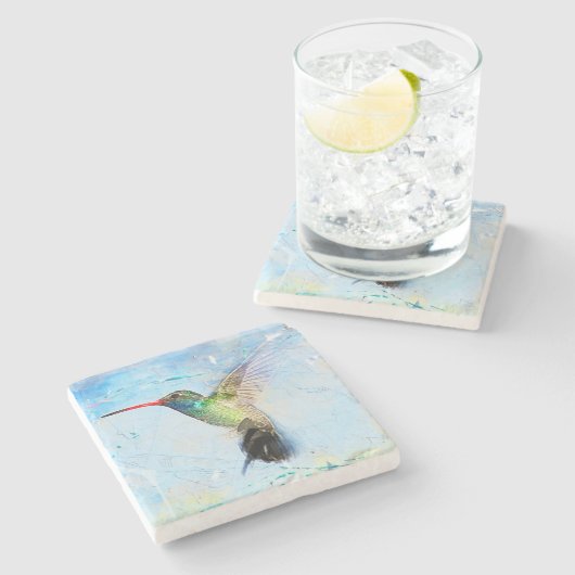 Hummingbird Trivet, Bird Tile Trivet Stenen Onderzetter (Zijkant)