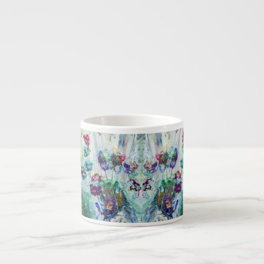 Hummingbird tuin abstract schilderij espresso kop (Voorkant)