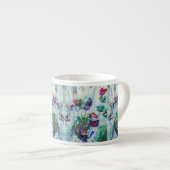 Hummingbird tuin abstract schilderij espresso kop (Voorkant rechts)