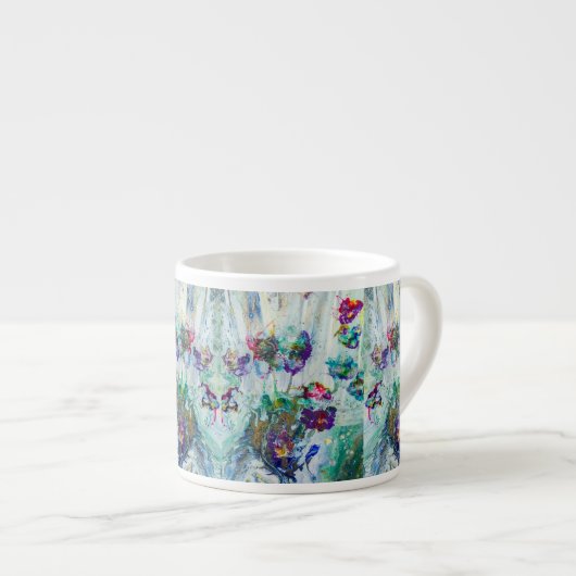 Hummingbird tuin abstract schilderij espresso kop (Voorkant rechts)