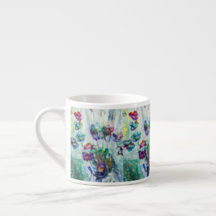 Hummingbird tuin abstract schilderij espresso kop