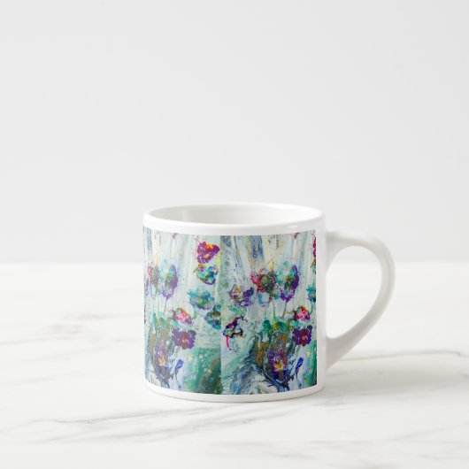 Hummingbird tuin abstract schilderij espresso kop (Rechts)