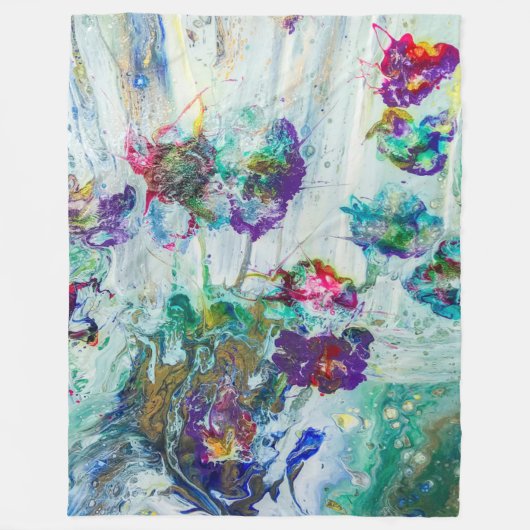 Hummingbird tuin abstract schilderij fleece deken (Voorkant)