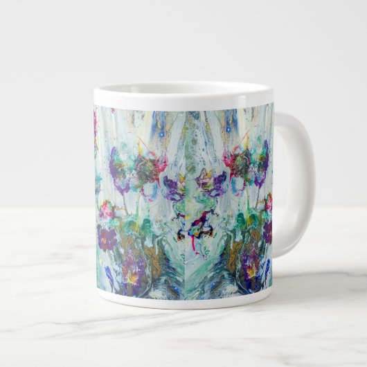 Hummingbird tuin abstract schilderij grote koffiekop (Voorkant rechts)