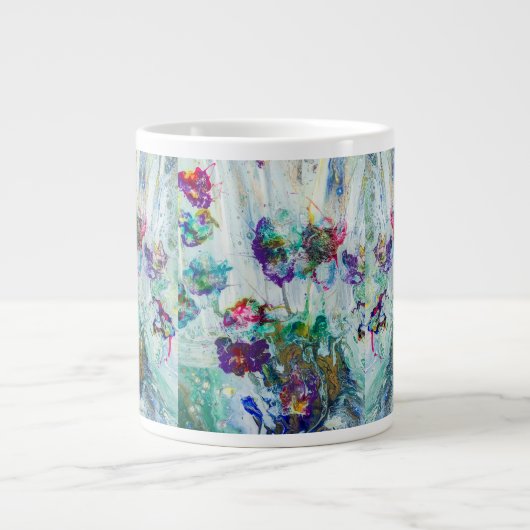 Hummingbird tuin abstract schilderij grote koffiekop (Voorkant)