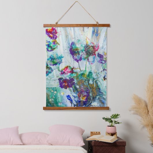 Hummingbird tuin abstract schilderij hangend wandkleed (Slaapkamer)
