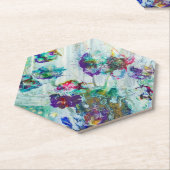 Hummingbird tuin abstract schilderij kartonnen onderzetters (Schuin)