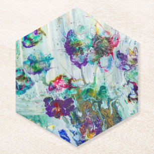 Hummingbird tuin abstract schilderij kartonnen onderzetters