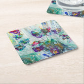 Hummingbird tuin abstract schilderij kartonnen onderzetters (Schuin)