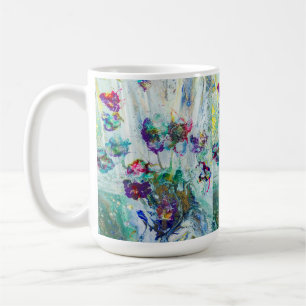 Hummingbird tuin abstract schilderij koffiemok