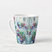 Hummingbird tuin abstract schilderij latte mok (Linkerhoek)