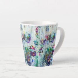 Hummingbird tuin abstract schilderij latte mok