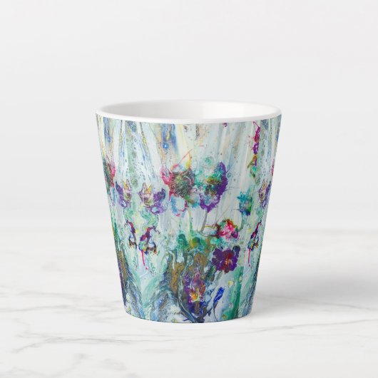 Hummingbird tuin abstract schilderij latte mok (Voorkant)